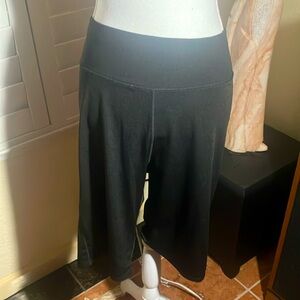 🩳🖤Crusy Black NylonBermuda Shorts W/Side Pocket 19 1/2” Elastic Waist Sz 3X